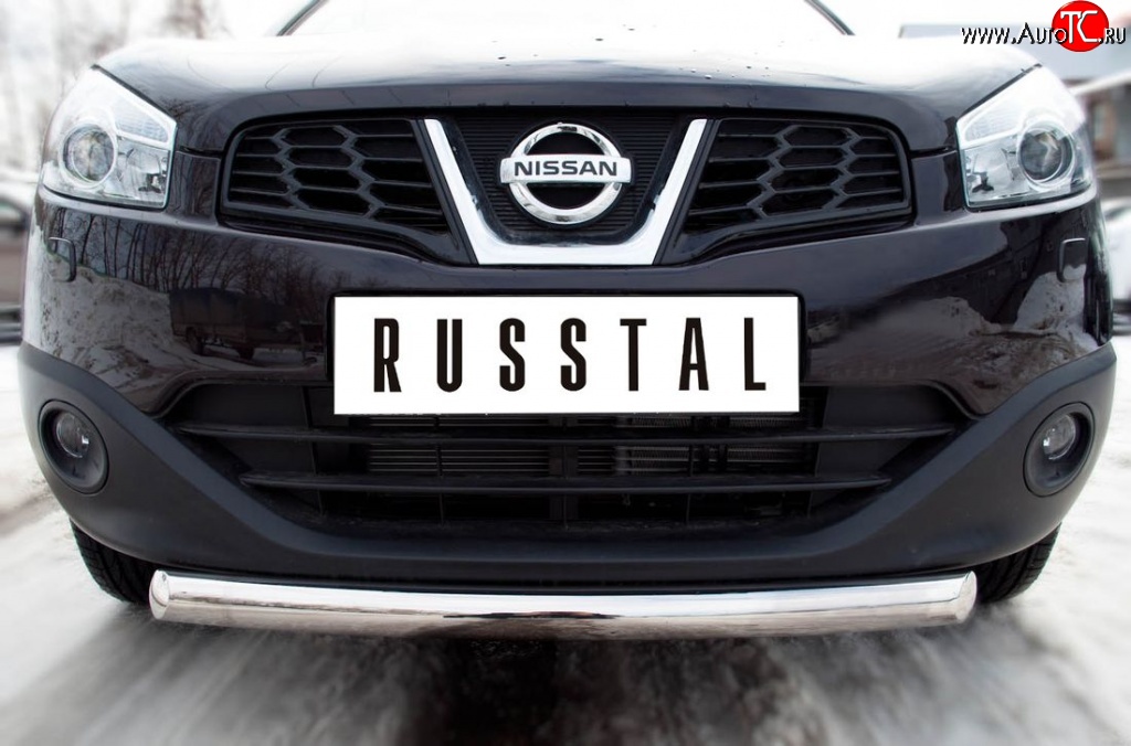 14 449 р. Одинарная защита переднего бампера диаметром 63 мм Russtal Nissan Qashqai +2 1 J10 рестайлинг (2010-2014)  с доставкой в г. Москва