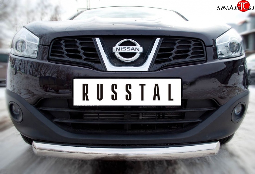 14 549 р. Одинарная защита переднего бампера диаметром 76 мм Russtal Nissan Qashqai +2 1 J10 рестайлинг (2010-2014)  с доставкой в г. Москва