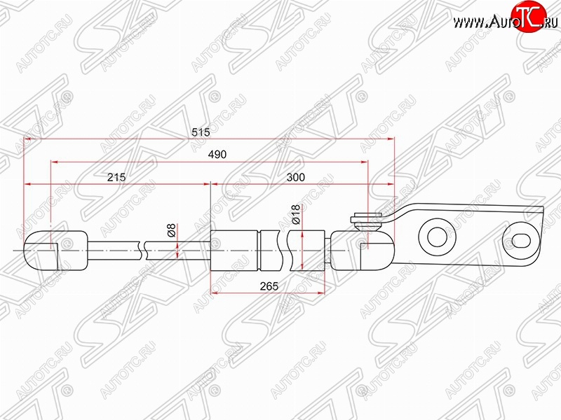 999 р. Правый газовый упор крышки багажника SAT Nissan Wingroad 2 Y11 дорестайлинг универсал (1999-2001)  с доставкой в г. Москва