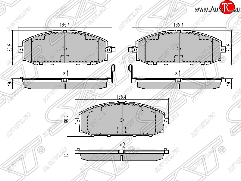 1 759 р. Колодки тормозные SAT (передние)  Nissan Patrol  5 (1997-2010) Y61 дорестайлинг, Y61 1-ый рестайлинг, Y61 2-ой рестайлинг  с доставкой в г. Москва