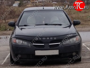 999 р. Дефлектор капота Russtal  Nissan Almera  седан (2000-2003) N16 дорестайлинг  с доставкой в г. Москва