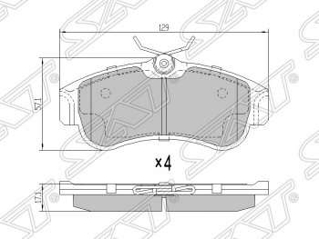 1 169 р. Колодки тормозные SAT (передние)  Nissan Almera  седан - Primera  1 седан  с доставкой в г. Москва. Увеличить фотографию 1