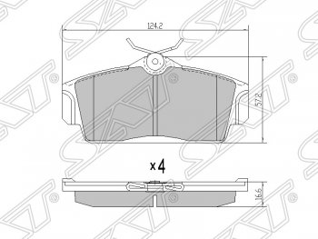 1 129 р. Колодки тормозные SAT (передние) Nissan Bluebird Sylphy седан G10 дорестайлинг (2000-2003)  с доставкой в г. Москва. Увеличить фотографию 1