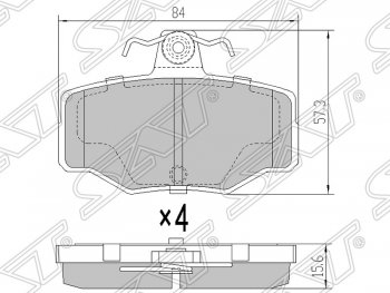 Колодки тормозные SAT (задние) Nissan Almera седан N16 дорестайлинг (2000-2003)