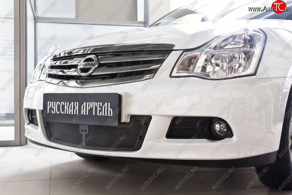 2 089 р. Защитная сетка решетки переднего бампера РА Nissan Almera G15 седан (2012-2019)  с доставкой в г. Москва