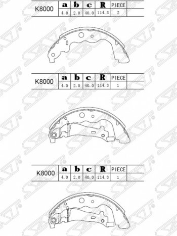 1 739 р. Колодки тормозные SAT (задние) Nissan Almera седан G15 (2012-2019)  с доставкой в г. Москва. Увеличить фотографию 1