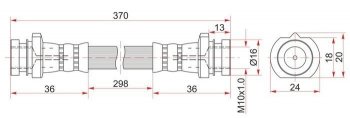 429 р. Тормозной шланг SAT (левый/правый) Nissan Atlas F23 правый руль рестайлинг (1992-2007)  с доставкой в г. Москва. Увеличить фотографию 1