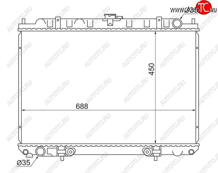 7 749 р. Радиатор двигателя (пластинчатый, МКПП/АКПП) SAT Nissan Presage U30 дорестайлинг (1998-2001)  с доставкой в г. Москва