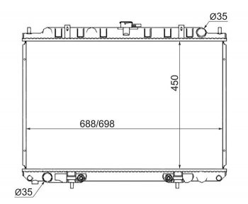 8 699 р. Радиатор двигателя (пластинчатый, МКПП/АКПП) SAT  Nissan Bassara - Presage  U30  с доставкой в г. Москва. Увеличить фотографию 1