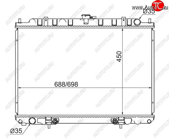 8 699 р. Радиатор двигателя (пластинчатый, МКПП/АКПП) SAT  Nissan Bassara - Presage  U30  с доставкой в г. Москва