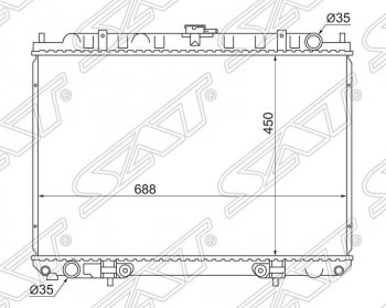 Радиатор двигателя (трубчатый, МКПП/АКПП) SAT Nissan Presage U30 дорестайлинг (1998-2001)