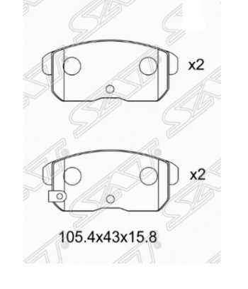 889 р. Комплект задних тормозных колодок SAT Nissan Bluebird седан U14 дорестайлинг (1996-1998)  с доставкой в г. Москва. Увеличить фотографию 1