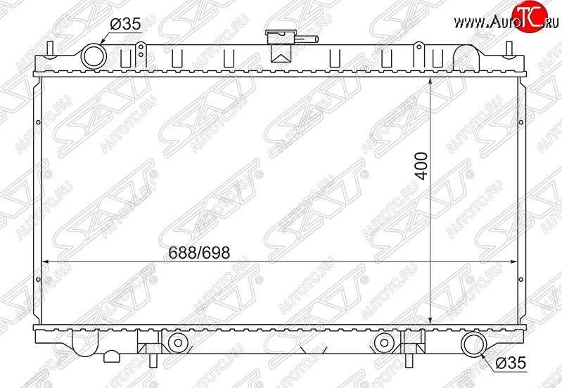 7 349 р. Радиатор двигателя (пластинчатый, 2.0-3.5, МКПП/АКПП) SAT Nissan Cefiro A32 (1994-1998)  с доставкой в г. Москва