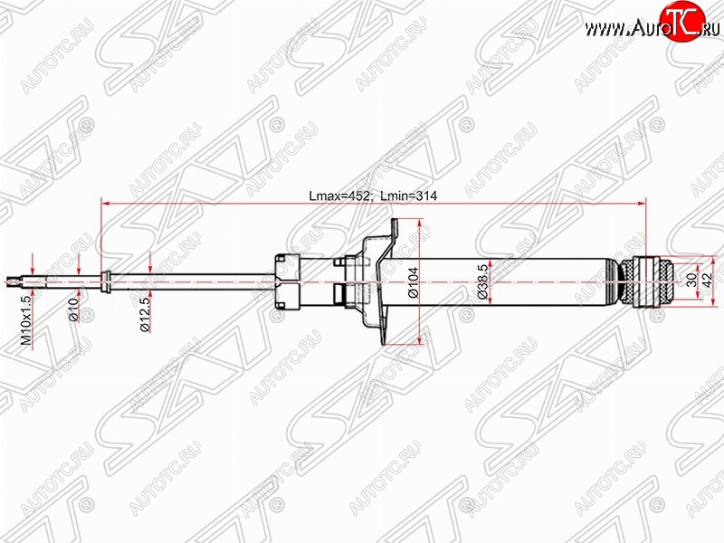 2 569 р. Амортизатор задний SAT (установка на левую или правую сторону) Nissan Cefiro A32 (1994-1998)  с доставкой в г. Москва