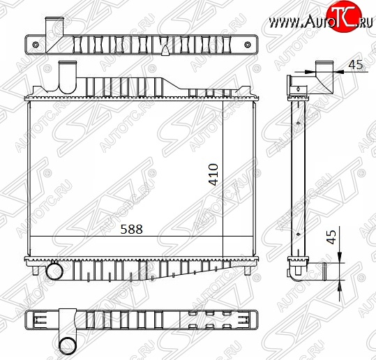 11 549 р. Радиатор двигателя (пластинчатый, МКПП) SAT Nissan Condor (1990-2005)  с доставкой в г. Москва