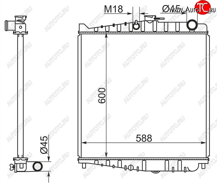 12 949 р. Радиатор двигателя (пластинчатый, FE6E, МКПП) SAT Nissan Condor (1990-2005)  с доставкой в г. Москва