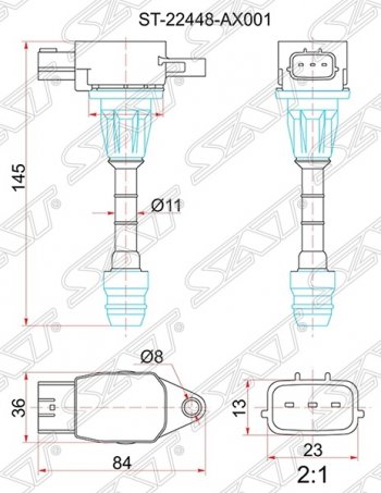 Катушка зажигания SAT Nissan (Нисан) Cube (Куб)  2 (2002-2008) 2