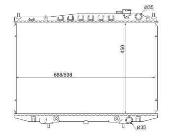 7 649 р. Радиатор двигателя (пластинчатый, МКПП/АКПП) SAT Nissan Frontier 1 рестайлинг (2001-2005)  с доставкой в г. Москва. Увеличить фотографию 1