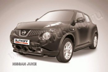 Защита переднего бампер Slitkoff Nissan Juke 1 YF15 рестайлинг (2014-2020)