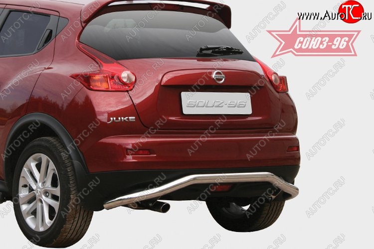 9 899 р. Защита заднего бампера Souz-96 (d60)  Nissan Juke  1 YF15 (2010-2020) дорестайлинг, рестайлинг  с доставкой в г. Москва