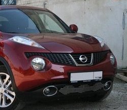 Декоративная вставка воздухозаборника Souz-96 нержавеющая сталь Nissan Juke 1 YF15 дорестайлинг (2010-2014) ()