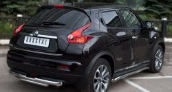 15 549 р. Защита заднего бампера (Ø63 и 42 мм, нержавейка) SLITKOFF Nissan Juke 1 YF15 дорестайлинг (2010-2014)  с доставкой в г. Москва. Увеличить фотографию 4