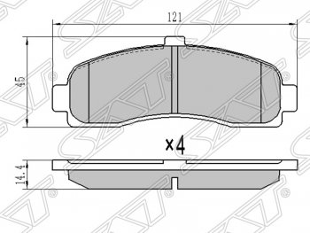 779 р. Колодки тормозные SAT (передние)  Nissan Micra  K11 (1992-2003) 5 дв. дорестайлинг, 5 дв. рестайлинг  с доставкой в г. Москва. Увеличить фотографию 1