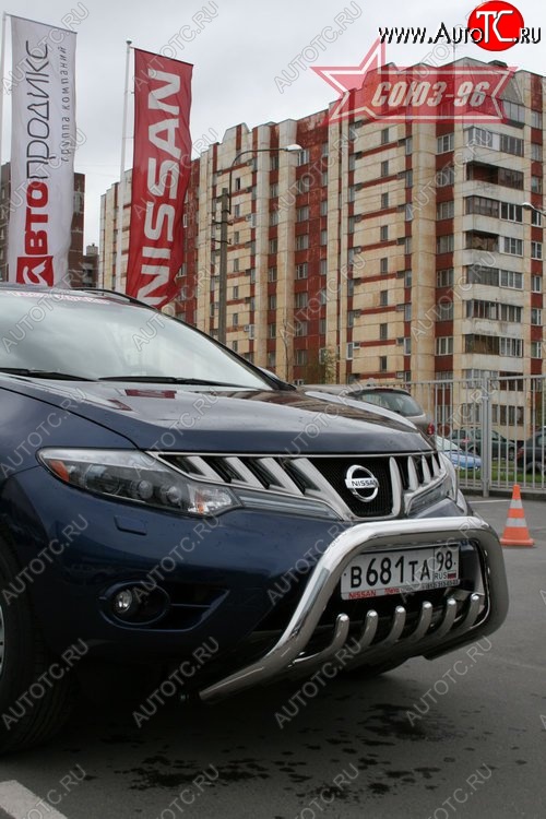 20 654 р. Защита переднего бампера Souz-96 (d76) Nissan Murano 2 Z51 дорестайлинг (2008-2011)  с доставкой в г. Москва