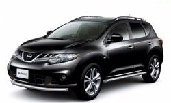 Защита порогов из круглой трубы диаметром 63 мм Petroil Tuning Nissan Murano 2 Z51 дорестайлинг (2008-2011)