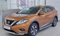 14 999 р. Защита переднего бампера (2 трубыØ42 мм, нержавейка) Russtal Nissan Murano 3 Z52 дорестайлинг (2015-2022)  с доставкой в г. Москва. Увеличить фотографию 2