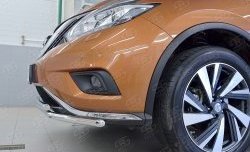 14 999 р. Защита переднего бампера (2 трубыØ42 мм, нержавейка) Russtal Nissan Murano 3 Z52 дорестайлинг (2015-2022)  с доставкой в г. Москва. Увеличить фотографию 3