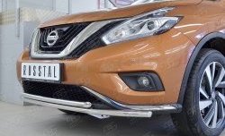 18 999 р. Защита переднего бампера (2 трубыØ42 мм, нержавейка) SLITKOFF Nissan Murano 3 Z52 дорестайлинг (2015-2022)  с доставкой в г. Москва. Увеличить фотографию 4