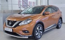 14 599 р. Защита переднего бампера (Ø63 мм, нержавейка) Russtal Nissan Murano 3 Z52 дорестайлинг (2015-2022)  с доставкой в г. Москва. Увеличить фотографию 2