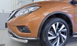 19 999 р. Защита переднего бампера (2 трубыØ63 и 42 мм, нержавейка) SLITKOFF  Nissan Murano  3 Z52 (2015-2022) дорестайлинг  с доставкой в г. Москва. Увеличить фотографию 3