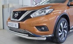 19 999 р. Защита переднего бампера (2 трубыØ63 и 42 мм, нержавейка) SLITKOFF  Nissan Murano  3 Z52 (2015-2022) дорестайлинг  с доставкой в г. Москва. Увеличить фотографию 4