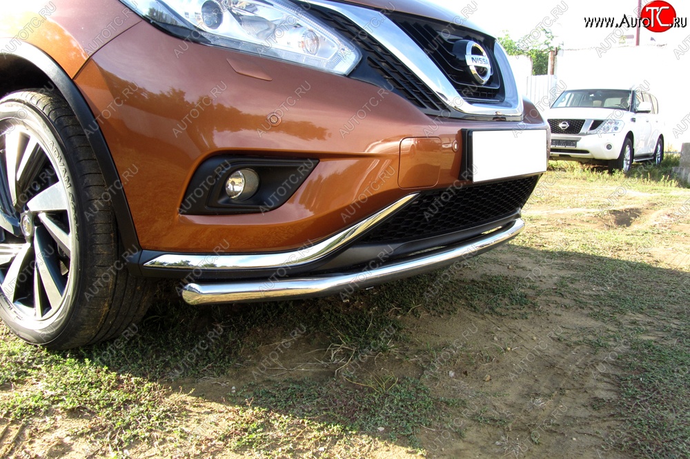 15 999 р. Одинарная защита переднего бампера диаметром 57 мм Slitkoff Nissan Murano 3 Z52 дорестайлинг (2015-2022) (Нержавейка, Полированная)  с доставкой в г. Москва