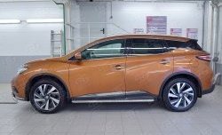 24 649 р. Порожки для ног (Ø42) SLITKOFF  Nissan Murano  3 Z52 (2015-2025) дорестайлинг, рестайлинг (лист - алюминий, профиль - нержавейка)  с доставкой в г. Москва. Увеличить фотографию 3