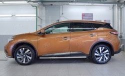 19 999 р. Защита порогов из круглой трубы диаметром 63 мм SLITKOFF Nissan Murano 3 Z52 рестайлинг (2020-2025)  с доставкой в г. Москва. Увеличить фотографию 2