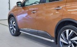 19 999 р. Защита порогов из круглой трубы диаметром 63 мм SLITKOFF Nissan Murano 3 Z52 рестайлинг (2020-2025)  с доставкой в г. Москва. Увеличить фотографию 3