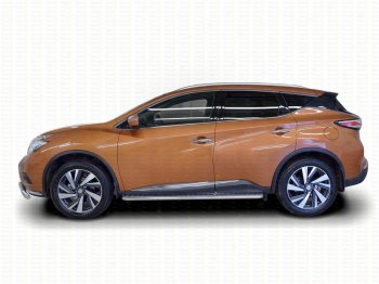 22 999 р. Широкая защита порогов с трубой диаметром 42 мм SLITKOFF v2  Nissan Murano  3 Z52 (2015-2025) дорестайлинг, рестайлинг  с доставкой в г. Москва. Увеличить фотографию 2