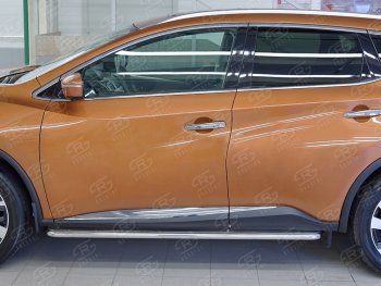 35 549 р. Широкая защита порогов с трубой диаметром 42 мм SLITKOFF v3  Nissan Murano  3 Z52 (2015-2025) дорестайлинг, рестайлинг  с доставкой в г. Москва. Увеличить фотографию 3