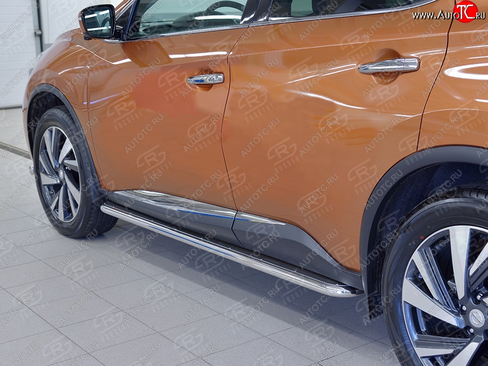 35 549 р. Широкая защита порогов с трубой диаметром 42 мм SLITKOFF v3  Nissan Murano  3 Z52 (2015-2025) дорестайлинг, рестайлинг  с доставкой в г. Москва