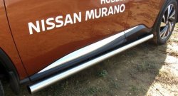 Защита порогов из круглой трубы диаметром 76 мм Slitkoff Nissan Murano 3 Z52 рестайлинг (2020-2025)