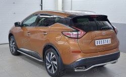 15 949 р. Защита заднего бампера (Ø42 мм волна, нержавейка) SLITKOFF Nissan Murano 3 Z52 дорестайлинг (2015-2022)  с доставкой в г. Москва. Увеличить фотографию 2