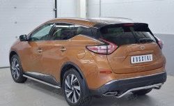 15 249 р. Защита заднего бампера (Ø42 мм волна под машину, нержавейка) SLITKOFF Nissan Murano 3 Z52 дорестайлинг (2015-2022)  с доставкой в г. Москва. Увеличить фотографию 2