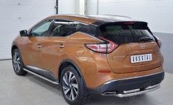 16 699 р. Защита заднего бампера (2 трубы Ø63 и 42 мм, нержавейка) Russtal Nissan Murano 3 Z52 дорестайлинг (2015-2022)  с доставкой в г. Москва. Увеличить фотографию 2