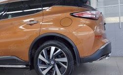 16 699 р. Защита заднего бампера (2 трубы Ø63 и 42 мм, нержавейка) Russtal Nissan Murano 3 Z52 дорестайлинг (2015-2022)  с доставкой в г. Москва. Увеличить фотографию 3