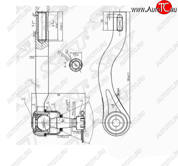 749 р. Правый наконечник рулевой тяги SAT  Nissan Navara  2 D40 (2004-2010) дорестайлинг  с доставкой в г. Москва