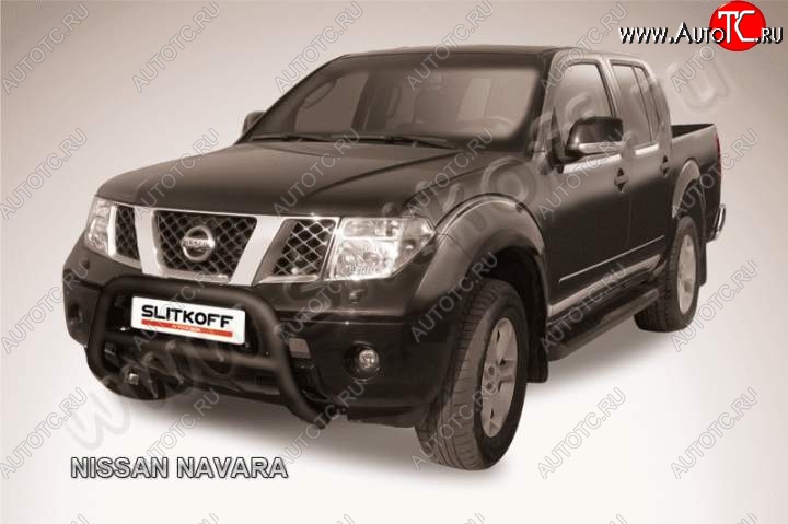 23 599 р. Кенгурятник d76 низкий  Nissan Navara  2 D40 (2004-2010) дорестайлинг (Цвет: серебристый)  с доставкой в г. Москва