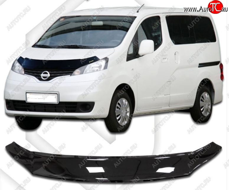 1 999 р. Дефлектор капота CA-Plastiс Nissan NV200 Euro (2009-2024) (Classic черный, Без надписи)  с доставкой в г. Москва